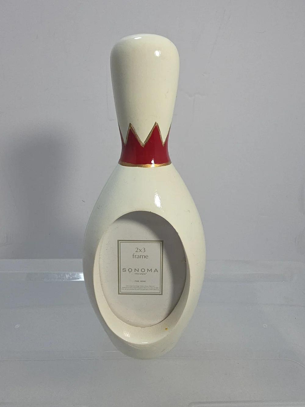 Sonoma Lifestyle Bowling Pin 2x3 Picture Frame Bowling Decor Freestanding (ZZ)